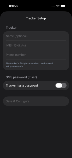 Adding a tracker in the bracco app