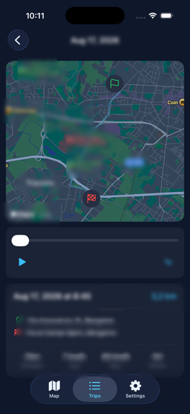 A trip route in the bracco app